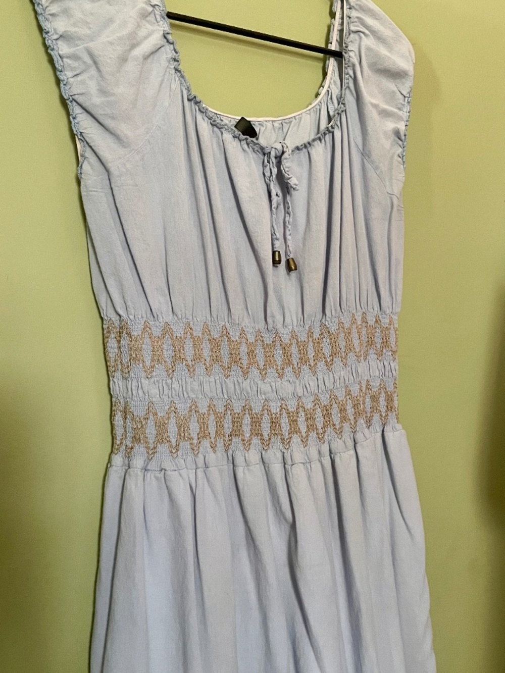 Indigo and Lace Milk Maid style cotton dress